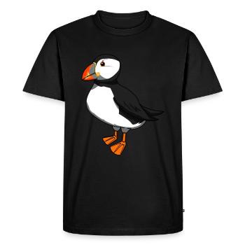 Puffin oiseau animal nature nature cadeau - T-shirt Premium bio Homme - noir - Devant - Nico (187cm)