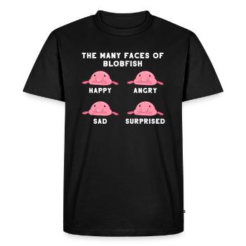 Blobfisch Gesichter Hässlicher Fisch Blob Ozean - Men's Premium Organic T-Shirt - black - Front - Nico (187cm)