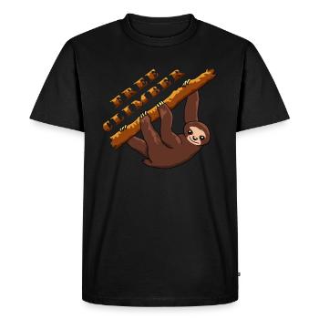 Climber Sloth Climbing Travel Wild Camper - Men's Premium Organic T-Shirt - black - Front - Nico (187cm)