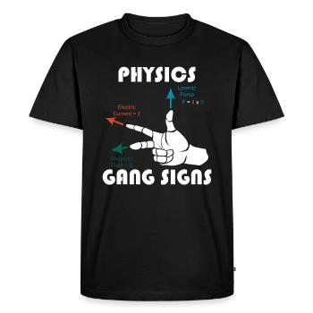 Règle de main droite Physics Math Teacher Math - T-shirt Premium bio Homme - noir - Devant - Nico (187cm)