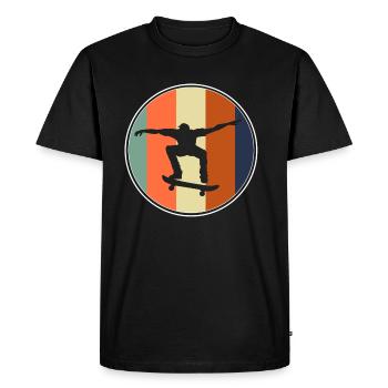 Planche à roulettes Skate Skater Patinage Longboard Retro - T-shirt Premium bio Homme - noir - Devant - Nico (187cm)
