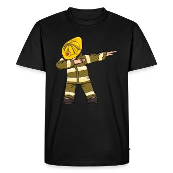 Pompier pompiers sauvetage tuyau d'incendie - T-shirt Premium bio Homme - noir - Devant - Nico (187cm)
