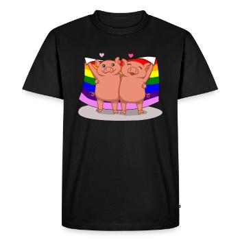 LGBTQ discrimination contre les cochons cadeau gay - T-shirt Premium bio Homme - noir - Devant - Nico (187cm)