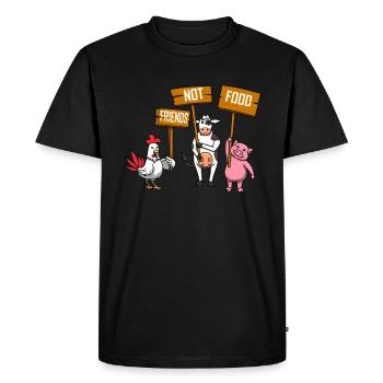 Friends Not Food Nourriture végétalienne végétarienne - T-shirt Premium bio Homme - noir - Devant - Nico (187cm)