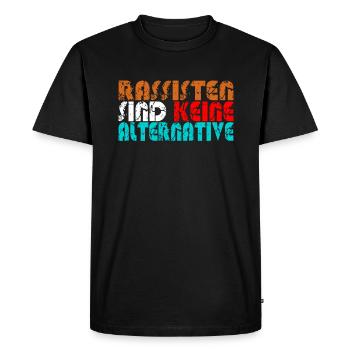 Anti AFD Alternative gegen Nazis Rechts - Männer Premium Bio T-Shirt - Schwarz - Vorne - Nico (187cm)