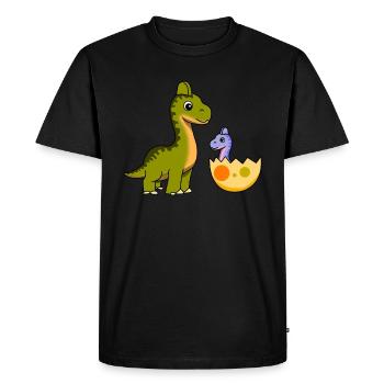 Dinosaure frère frère amour progéniture famille - T-shirt Premium bio Homme - noir - Devant - Nico (187cm)