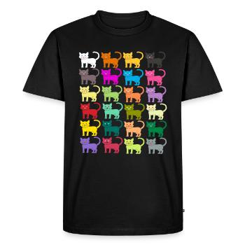 Cats pattern kitten pet tomcat gift - Men's Premium Organic T-Shirt - black - Front - Nico (187cm)