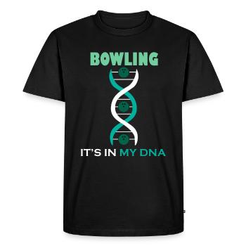 ADN bowling bowling sport chapeau melon Pin cadeau - T-shirt Premium bio Homme - noir - Devant - Nico (187cm)