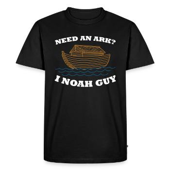 Noah's Ark Tide Bible Jesus Religion Gift - Men's Premium Organic T-Shirt - black - Front - Nico (187cm)