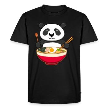 Panda Bear Ramen Kawaii Noodles, cadeau du Japon - T-shirt Premium bio Homme - noir - Devant - Nico (187cm)