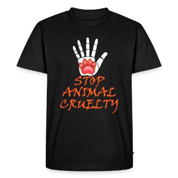 La torture des animaux Droits des animaux Bien-être animal Amour Cadeau - T-shirt Premium bio Homme - noir - Devant - Nico (187cm)