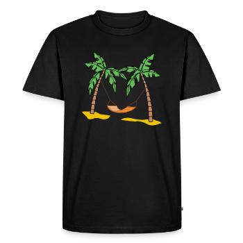 Cadeau d'été de palmiers soleil plage vacances - T-shirt Premium bio Homme - noir - Devant - Nico (187cm)