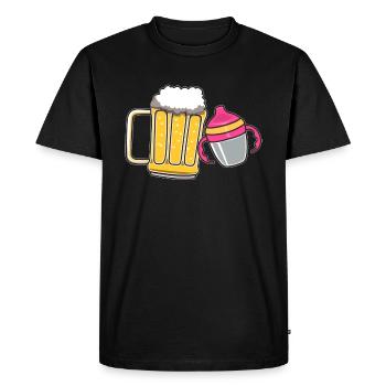 Expectant father dad pregnancy gift - Men's Premium Organic T-Shirt - black - Front - Nico (187cm)