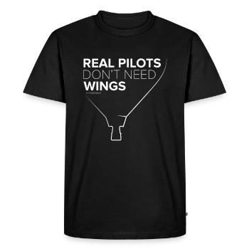 Real Pilots don't need wings - Men's Premium Organic T-Shirt - black - Front - Nico (187cm)