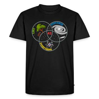 42 La réponse à tous les cadeaux de vie de l'univers - T-shirt Premium bio Homme - noir - Devant - Nico (187cm)