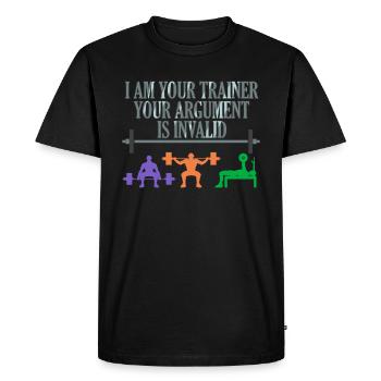 Fitness personal trainer workout trainer training - Men's Premium Organic T-Shirt - black - Front - Nico (187cm)