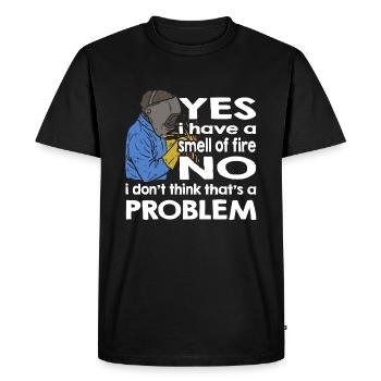 Welder Welding Yes I smell like fire - Men's Premium Organic T-Shirt - black - Front - Nico (187cm)