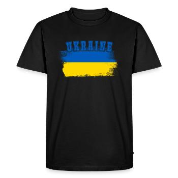 Ukraine vintage flag flag of country origin - Men's Premium Organic T-Shirt - black - Front - Nico (187cm)
