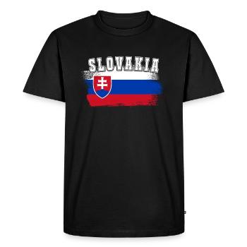 Slovakia slovakia flag gift - Men's Premium Organic T-Shirt - black - Front - Nico (187cm)