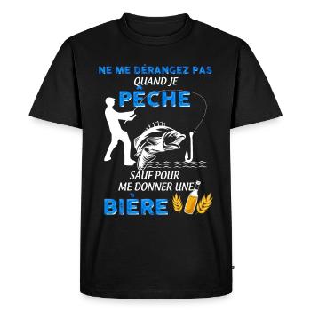 Ne pas dérangez quand je pêche - T-shirt Premium bio Homme - noir - Devant - Nico (187cm)