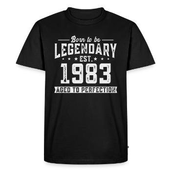 Légendaire depuis 1983 - T-shirt Premium bio Homme - noir - Devant - Nico (187cm)