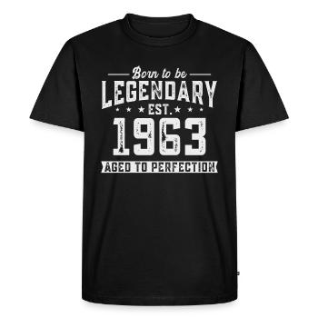 Légendaire depuis 1963 - T-shirt Premium bio Homme - noir - Devant - Nico (187cm)