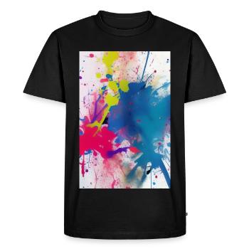 Des éclaboussures de couleur. Peinture - T-shirt Premium bio Homme - noir - Devant - Nico (187cm)
