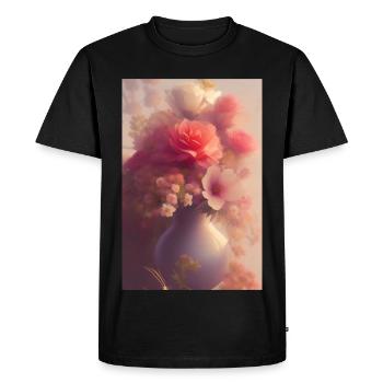 Art floral - T-shirt Premium bio Homme - noir - Devant - Nico (187cm)