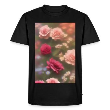 Art floral - T-shirt Premium bio Homme - noir - Devant - Nico (187cm)
