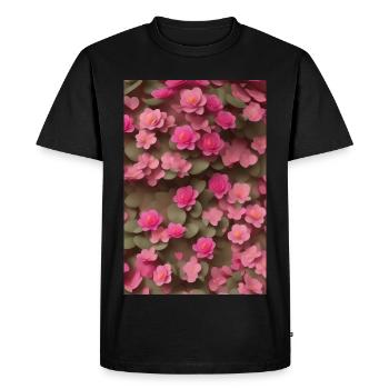 Art floral - T-shirt Premium bio Homme - noir - Devant - Nico (187cm)