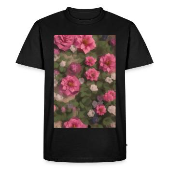 Art floral - T-shirt Premium bio Homme - noir - Devant - Nico (187cm)
