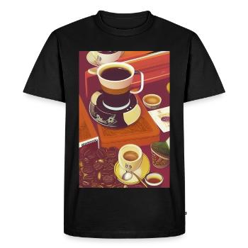 Coffee, coffee beans - Men's Premium Organic T-Shirt - black - Front - Nico (187cm)