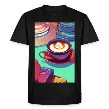 Coffee, coffee beans - Men's Premium Organic T-Shirt - black - Front - Nico (187cm)