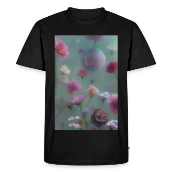 Art floral - T-shirt Premium bio Homme - noir - Devant - Nico (187cm)