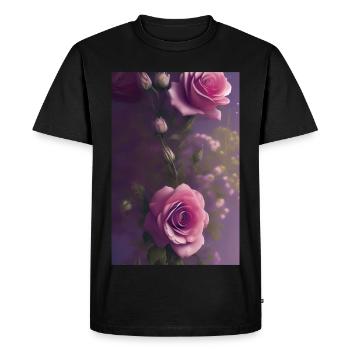 Art floral - T-shirt Premium bio Homme - noir - Devant - Nico (187cm)