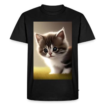 Bébé chat - T-shirt Premium bio Homme - noir - Devant - Nico (187cm)