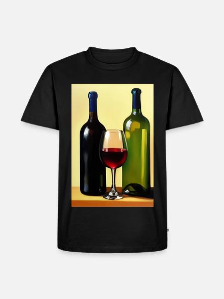 Wein Trinker - Männer Premium Bio T-Shirt - Schwarz