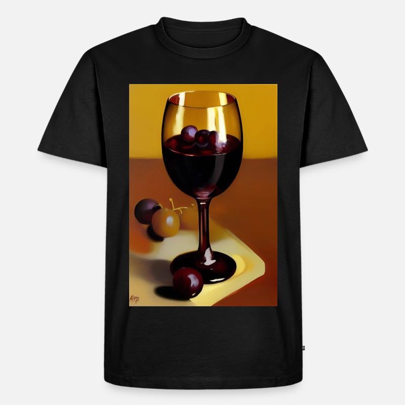 Wein Trinker - Männer Premium Bio T-Shirt - Schwarz