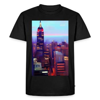 Horizon de la ville de New York - T-shirt Premium bio Homme - noir - Devant - Nico (187cm)