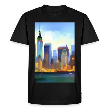 Horizon de la ville de New York - T-shirt Premium bio Homme - noir - Devant - Nico (187cm)