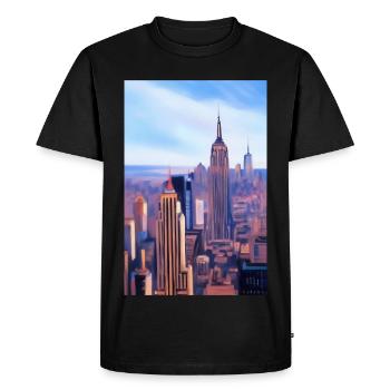 Horizon de la ville de New York - T-shirt Premium bio Homme - noir - Devant - Nico (187cm)