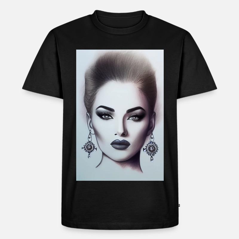 Frau mit Schmuck - Männer Premium Bio T-Shirt - Schwarz