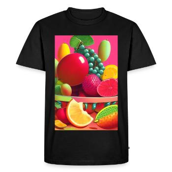 Fruit - T-shirt Premium bio Homme - noir - Devant - Nico (187cm)