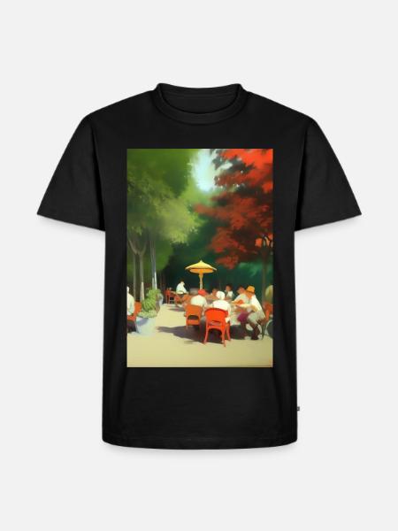Outdoor Asian Cafe - Men's Premium Organic T-Shirt - black