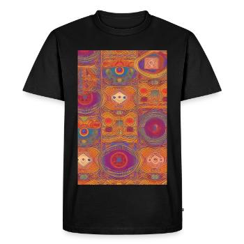 Retro Pattern - Men's Premium Organic T-Shirt - black - Front - Nico (187cm)
