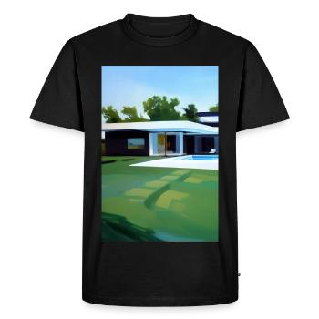 Villa blanche avec piscine - T-shirt Premium bio Homme - noir - Devant - Nico (187cm)