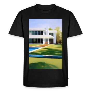 Villa blanche avec piscine - T-shirt Premium bio Homme - noir - Devant - Nico (187cm)