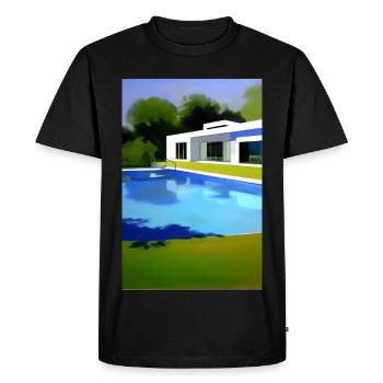 Villa blanche avec piscine - T-shirt Premium bio Homme - noir - Devant - Nico (187cm)
