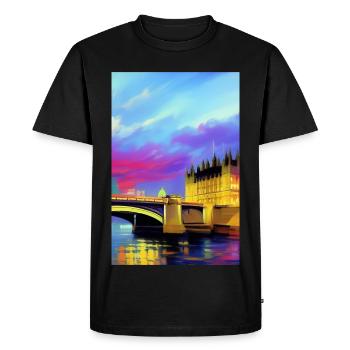 Bridges in London - Men's Premium Organic T-Shirt - black - Front - Nico (187cm)
