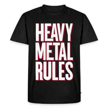 Règles du Heavy Metal - T-shirt Premium bio Homme - noir - Devant - Nico (187cm)